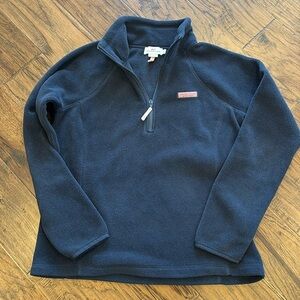 Navy and Pink Fleece Vineyard Vines logo pullover